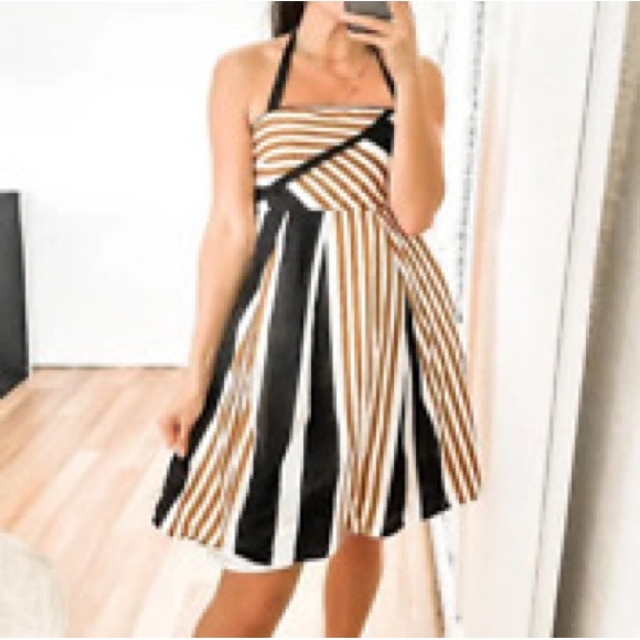 Anthropologie Moulinette Soeurs Edges Angles Striped Halter Slip Dress - 4 - Picture 3 of 15
